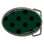 Polka Dots - Black on Deep Green Belt Buckle