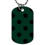 Polka Dots - Black on Deep Green Dog Tag (Two Sides)