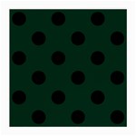 Polka Dots - Black on Deep Green Medium Glasses Cloth