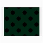 Polka Dots - Black on Deep Green Large Glasses Cloth (2 Sides)