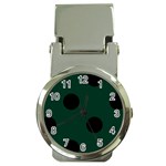 Polka Dots - Black on Deep Green Money Clip Watch