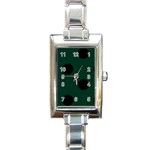 Polka Dots - Black on Deep Green Rectangle Italian Charm Watch