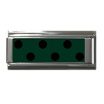 Polka Dots - Black on Deep Green Superlink Italian Charm (9mm)