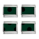 Polka Dots - Black on Deep Green 9mm Italian Charm (4 pack)