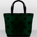 Polka Dots - Black on Deep Green Bucket Bag
