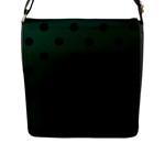 Polka Dots - Black on Deep Green Flap Closure Messenger Bag (L)