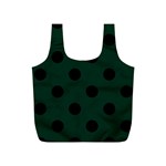 Polka Dots - Black on Deep Green Full Print Recycle Bag (S)