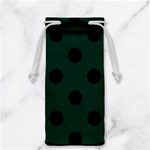 Polka Dots - Black on Deep Green Jewelry Bag