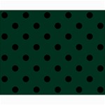Polka Dots - Black on Deep Green Collage 8  x 10 