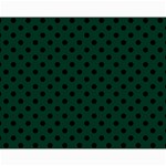 Polka Dots - Black on Deep Green Collage 11  x 14 