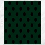 Polka Dots - Black on Deep Green Canvas 8  x 10 
