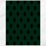 Polka Dots - Black on Deep Green Canvas 12  x 16 