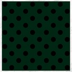 Polka Dots - Black on Deep Green Canvas 20  x 20 