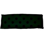 Polka Dots - Black on Deep Green Body Pillow Case (Dakimakura) (One Side)