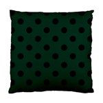 Polka Dots - Black on Deep Green Standard Cushion Case (Two Sides)
