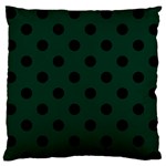 Polka Dots - Black on Deep Green Standard Flano Cushion Case (Two Sides)