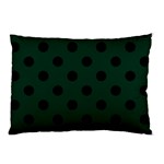 Polka Dots - Black on Deep Green Pillow Case (One Side)