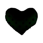Polka Dots - Black on Deep Green Standard 16  Premium Heart Shape Cushion