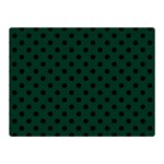 Polka Dots - Black on Deep Green Double Sided Flano Blanket (Mini)