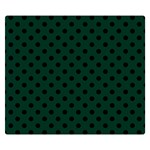 Polka Dots - Black on Deep Green Double Sided Flano Blanket (Small)