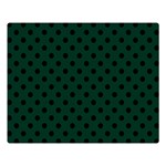 Polka Dots - Black on Deep Green Double Sided Flano Blanket (Large)