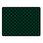 Polka Dots - Black on Deep Green Double Sided Fleece Blanket (Small) (Two Sides)