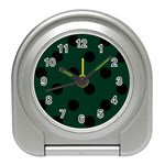 Polka Dots - Black on Deep Green Desk Alarm Clock
