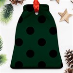 Polka Dots - Black on Deep Green Bell Ornament (Two Sides)