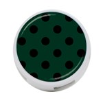 Polka Dots - Black on Deep Green 4-Port USB Hub (Two Sides)