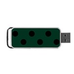 Polka Dots - Black on Deep Green Portable USB Flash (Two Sides)