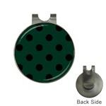 Polka Dots - Black on Deep Green Golf Ball Marker Hat Clip