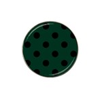 Polka Dots - Black on Deep Green Hat Clip Ball Marker (10 pack)