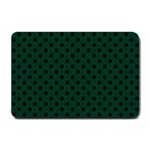 Polka Dots - Black on Deep Green Small Doormat