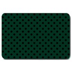 Polka Dots - Black on Deep Green Large Doormat