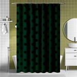 Polka Dots - Black on Deep Green Shower Curtain 48  x 72  (Small)