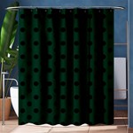 Polka Dots - Black on Deep Green Shower Curtain 60  x 72  (Medium)
