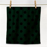 Polka Dots - Black on Deep Green Face Towel