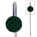 Polka Dots - Black on Deep Green Book Mark