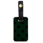 Polka Dots - Black on Deep Green Luggage Tag (One Side)