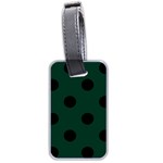 Polka Dots - Black on Deep Green Luggage Tag (Two Sides)