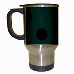 Polka Dots - Black on Deep Green Travel Mug (Black)