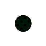 Polka Dots - Black on Deep Green 1  Mini Button