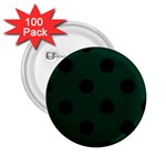 Polka Dots - Black on Deep Green 2.25  Button (100 pack)