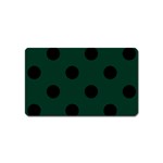 Polka Dots - Black on Deep Green Magnet (Name Card)