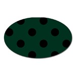Polka Dots - Black on Deep Green Magnet (Oval)