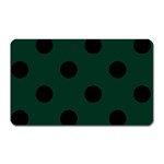 Polka Dots - Black on Deep Green Magnet (Rectangular)