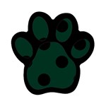 Polka Dots - Black on Deep Green Magnet (Paw Print)