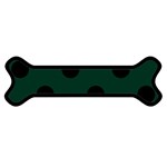 Polka Dots - Black on Deep Green Magnet (Dog Bone)