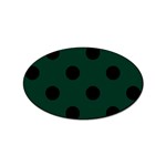 Polka Dots - Black on Deep Green Sticker Oval (10 pack)