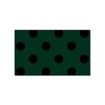 Polka Dots - Black on Deep Green Sticker (Rectangular)